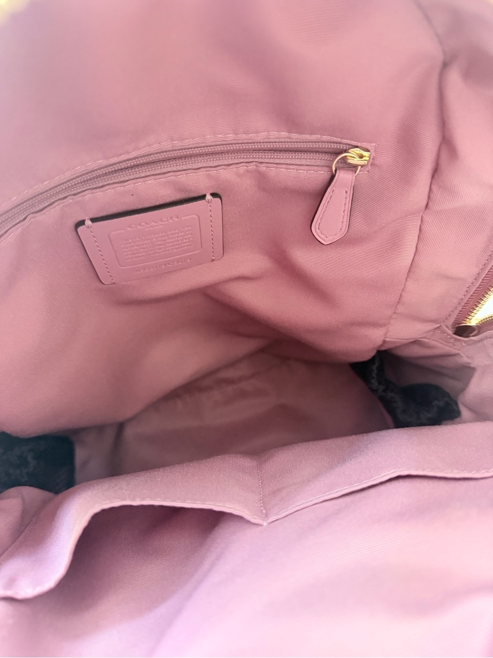 NWOT Coach Signature Canvas Backpack with Pink Trim - Picture 4 of 9